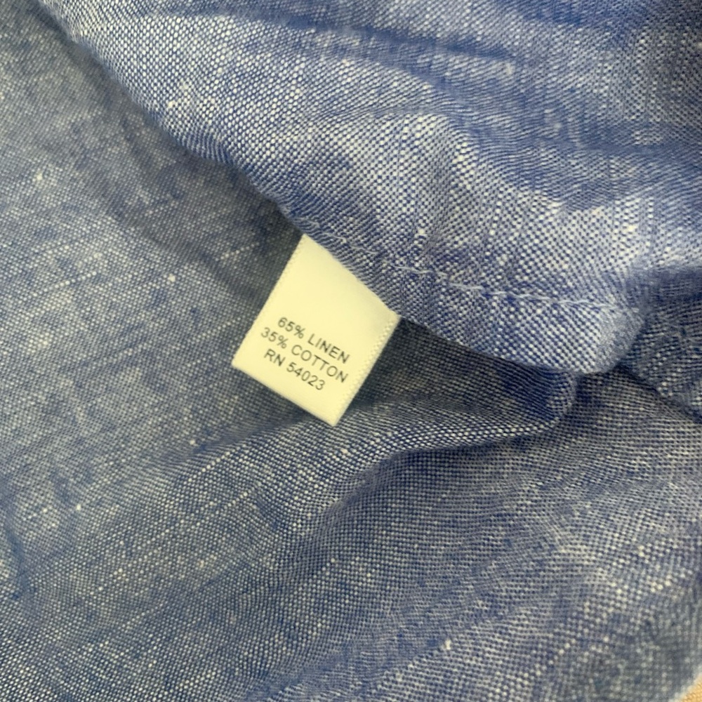 Banana Republic Blue Linen Chambray Shirt - Picture 7 of 7